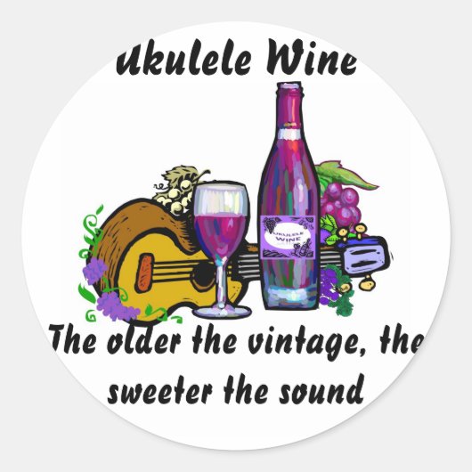 Sticker Rond Vin Ukulele (Devant)