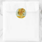 Sticker Rond Vincent Van Gogh 12 Tournesols Impressionniste (Sac)