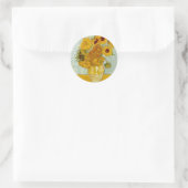 Sticker Rond Vincent Van Gogh 12 Tournesols Impressionniste (Sac)