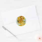 Sticker Rond Vincent Van Gogh 12 Tournesols Impressionniste (Enveloppe)