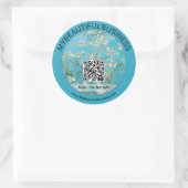 Sticker Rond Vincent Van Gogh - Almond Blossom QR Code (Sac)