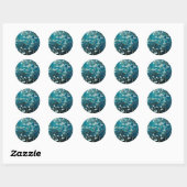 Sticker Rond Vincent Van Gogh Almond Blossoms Dark Turquoise (Feuille)