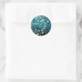 Sticker Rond Vincent Van Gogh Almond Blossoms Dark Turquoise (Sac)