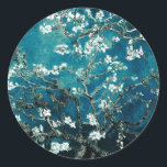 Sticker Rond Vincent Van Gogh Almond Blossoms Dark Turquoise<br><div class="desc">Artiste : Vincent Van Gogh Titre : Les fleurs d'amandes ont modifié la couleur</div>