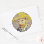 Sticker Rond Vincent van Gogh - Autoportrait avec Casquette de  (Enveloppe)