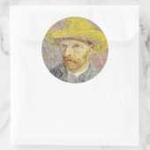 Sticker Rond Vincent van Gogh - Autoportrait avec Casquette de  (Sac)