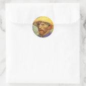 Sticker Rond Vincent van Gogh Autoportrait avec Casquette paill (Sac)