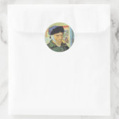 Sticker Rond Vincent van Gogh - Autoportrait avec l'oreille ban (Sac)