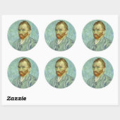 Sticker Rond Vincent Van Gogh Autoportrait Peinture d'art (Feuille)