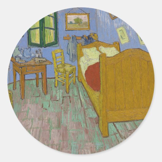 Sticker Rond Vincent Van Gogh Bedrome Painting (Devant)