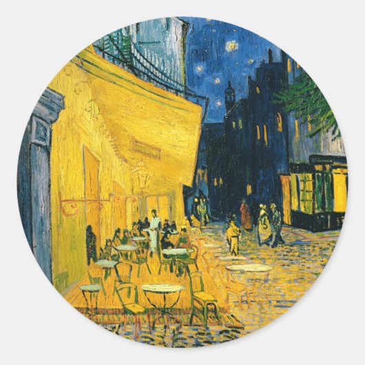 Sticker Rond Vincent van Gogh | Cafe Terrace, place du Forum (Devant)