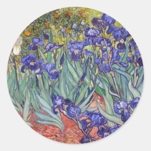 Sticker Rond Vincent van Gogh Irises Peinture Art