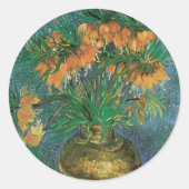 Sticker Rond Vincent van Gogh - Les amitiés dans un vase en cui (Devant)