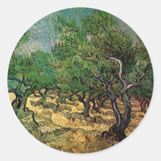Sticker Rond Vincent van Gogh - Olive Grove (Devant)