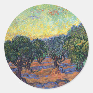 Sticker Rond Vincent Van Gogh Olive Grove Impressionnisme Art