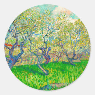 Sticker Rond Vincent van Gogh Orchard à Blossom