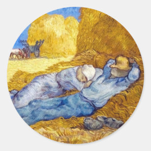 Sticker Rond Vincent Van Gogh - Repos après le travail - Beaux-
