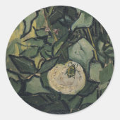 Sticker Rond Vincent van Gogh - Roses et coléoptères (Devant)