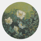 Sticker Rond Vincent van Gogh - Roses sauvages (Devant)