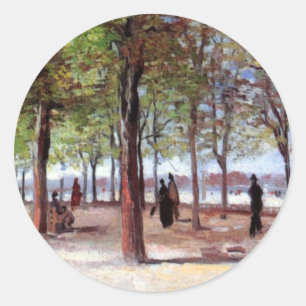 Sticker Rond Vincent Van Gogh - Terrasse du jardin du Luxembour