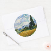 Sticker Rond Vincent Van Gogh Wheat Field With Cypresses (Enveloppe)