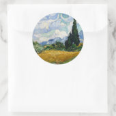 Sticker Rond Vincent Van Gogh Wheat Field With Cypresses (Sac)