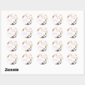 Sticker Rond Vino avant voeu vin nuptiale douche de faveur (Feuille)