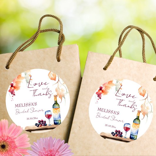 Sticker Rond Vino avant voeu vin nuptiale douche de faveur