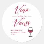 Sticker Rond Vino Before The Vows Enterrement de Vie de Jeune F (Devant)