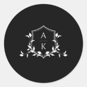 Sticker Rond Vins intemporels Monogram Crest Black (Devant)
