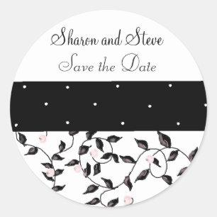 Sticker Rond Vins noirs Enregistrer la date