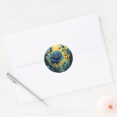 Sticker Rond Vins Roses bleus 2 (Enveloppe)