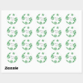 Sticker Rond Vins verts avec baies bleues de marine (Feuille)