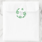 Sticker Rond Vins verts avec baies bleues de marine (Sac)