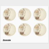 Sticker Rond Vintage (Feuille)