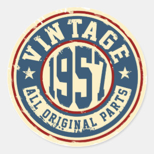 Sticker Rond Vintage 1957 Toutes les pièces d'origine