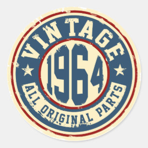 Sticker Rond Vintage 1964 Toutes les pièces originales