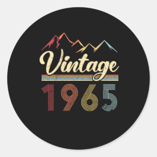 Sticker Rond Vintage 1965 56e anniversaire Rétro 56 ans