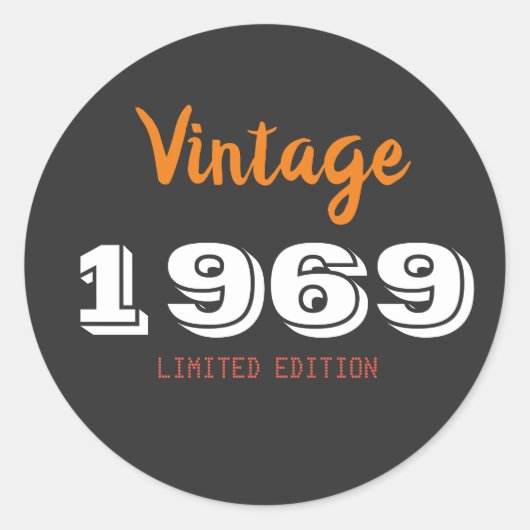Sticker Rond Vintage 1969 limited edition venin (Devant)