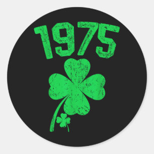 Sticker Rond Vintage 1975 50e anniversaire St. Patricks Day Sha