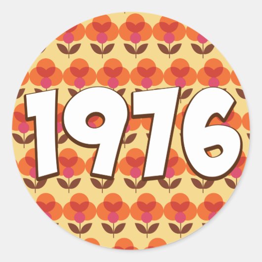 Sticker Rond Vintage 1976 (Devant)
