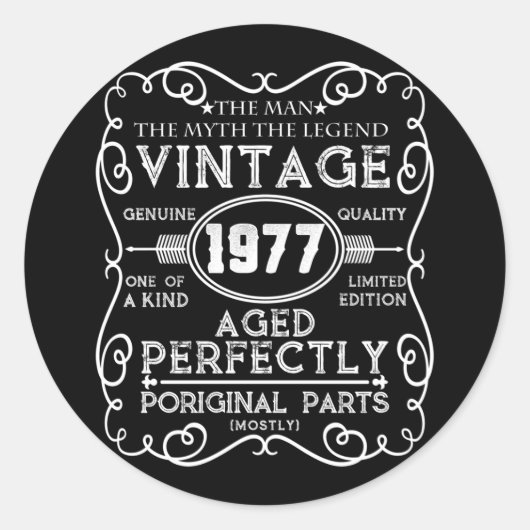 Sticker Rond Vintage 1977 (Devant)