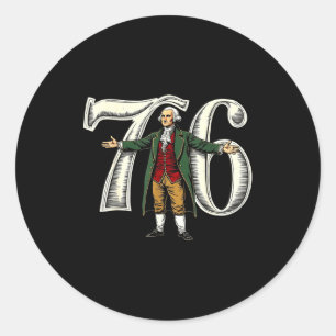 Sticker Rond Vintage 6-7 7-6 George Washington 67 Six Seven Ame