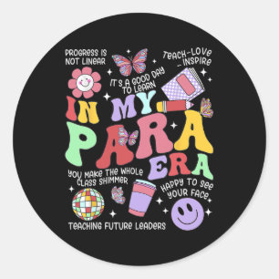 Sticker Rond Vintage à mon époque para Groovy Paraprofessionnel