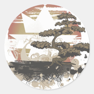 Sticker Rond Vintage A.Ok Bonsai