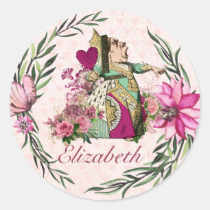 Sticker Rond Vintage Alice au Pays des merveilles Tea Party