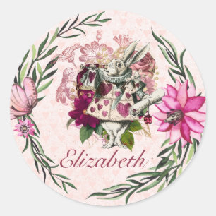 Sticker Rond Vintage Alice au Pays des merveilles Tea Party