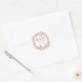 Sticker Rond Vintage Apricot Floral Mariage Faveur (Enveloppe)