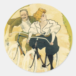 Sticker Rond Vintage Art Nouveau, Bicyclettes Gladiator Cycles