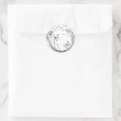 Sticker Rond Vintage Art Nouveau Irises - Iris Modèle (Sac)